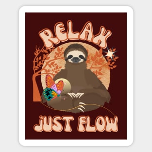 Relax, Just Flow - Funny Sloth Sticker